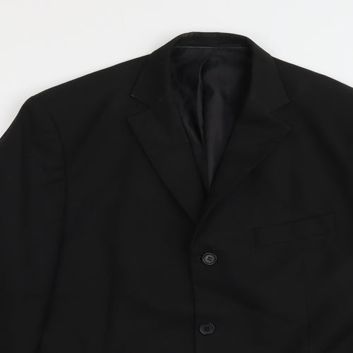 Marks and Spencer Mens Black Polyester Jacket Suit Jacket Size 42 Regular