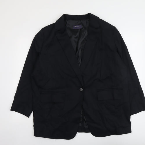 Marks and Spencer Womens Black Lyocell Jacket Blazer Size 16