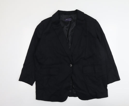 Marks and Spencer Womens Black Lyocell Jacket Blazer Size 16