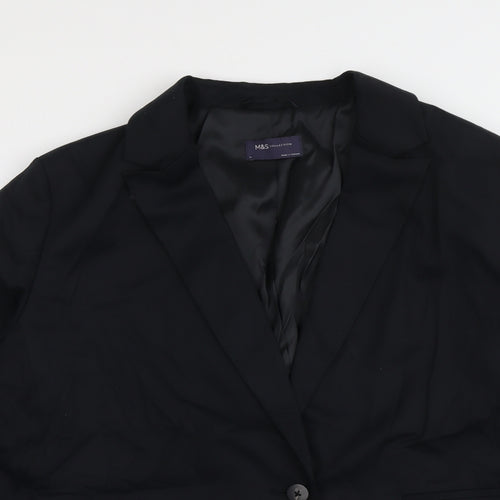 Marks and Spencer Womens Black Lyocell Jacket Blazer Size 16