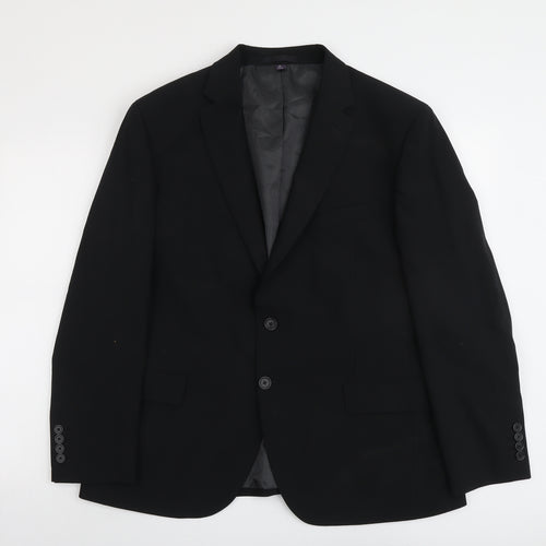 Marks and Spencer Mens Black Wool Jacket Suit Jacket Size 44 Regular
