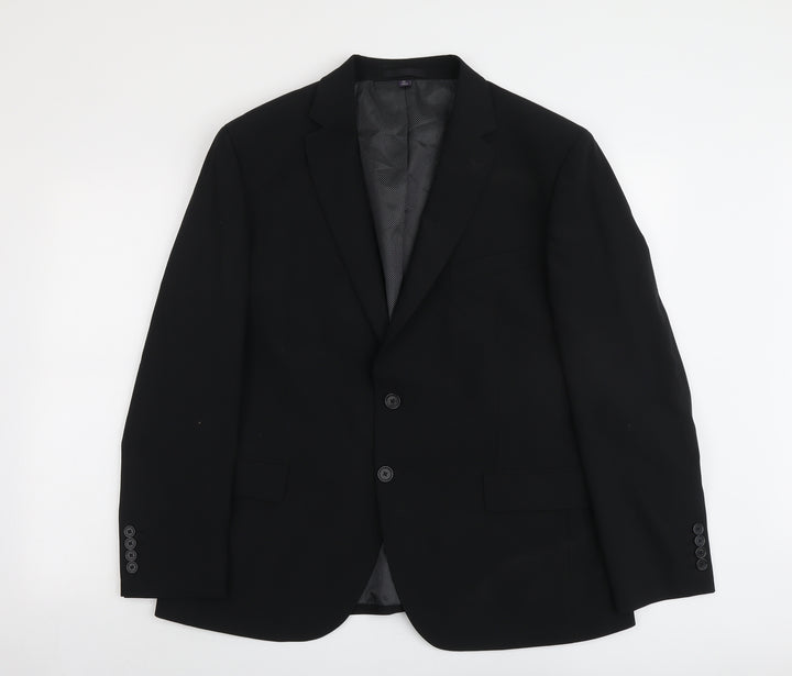 Marks and Spencer Mens Black Wool Jacket Suit Jacket Size 44 Regular