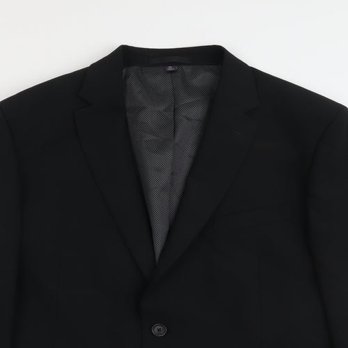 Marks and Spencer Mens Black Wool Jacket Suit Jacket Size 44 Regular