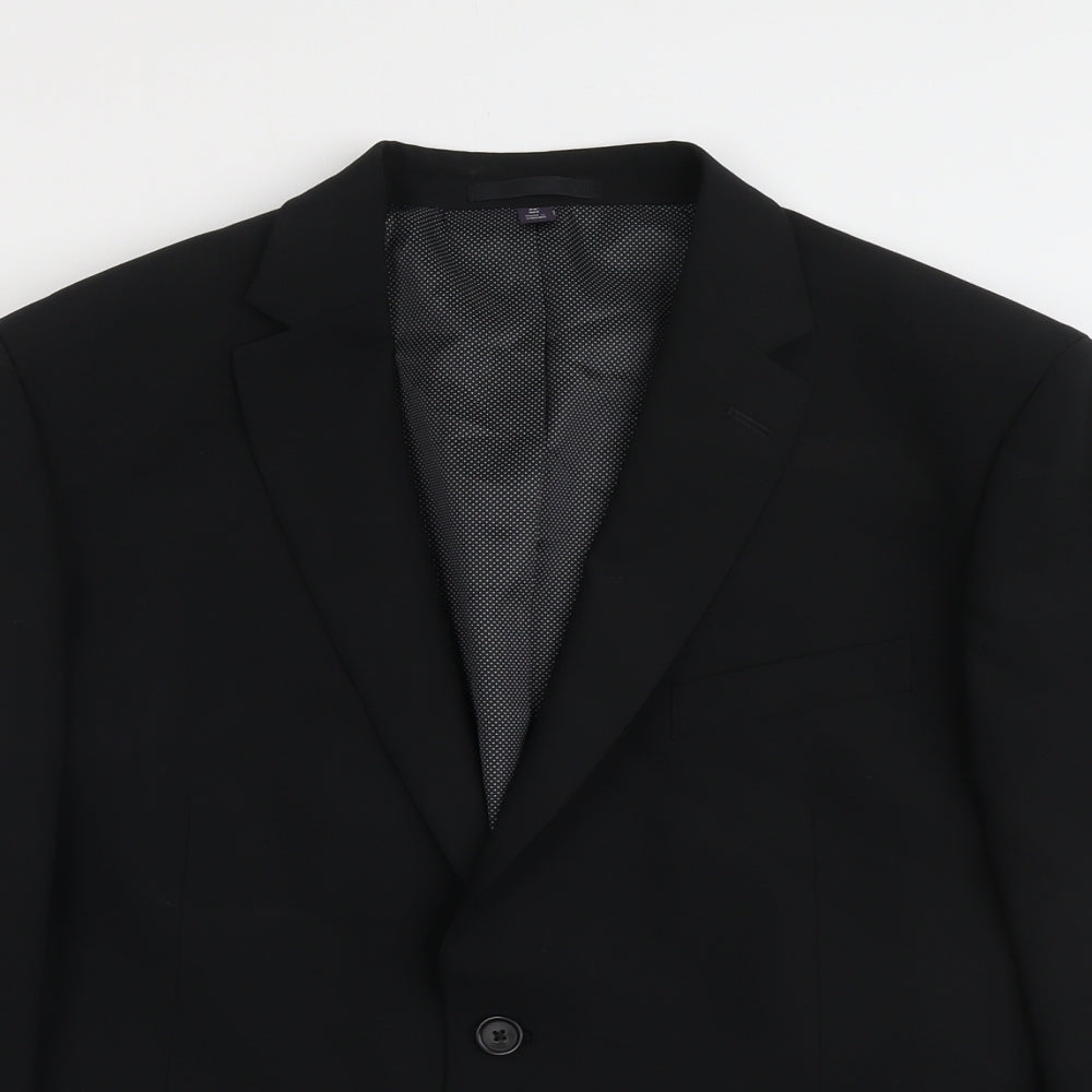 Marks and Spencer Mens Black Wool Jacket Suit Jacket Size 44 Regular