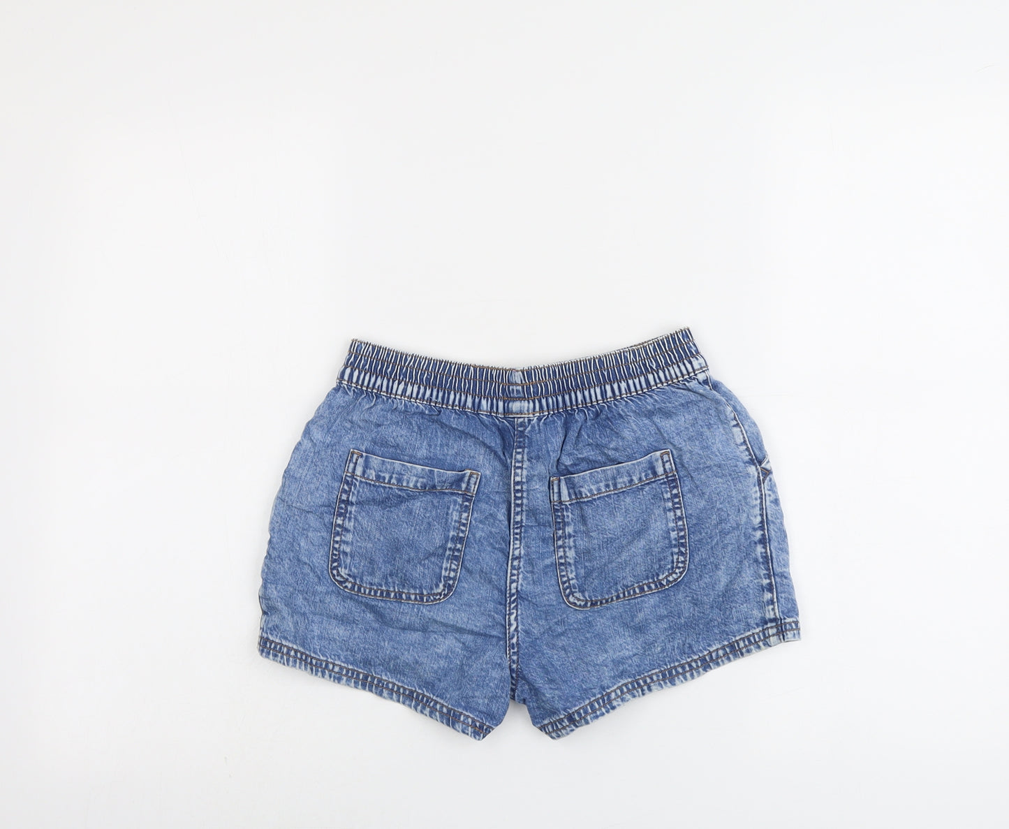 NEXT Girls Blue Cotton Mom Shorts Size 11 Years Regular Drawstring