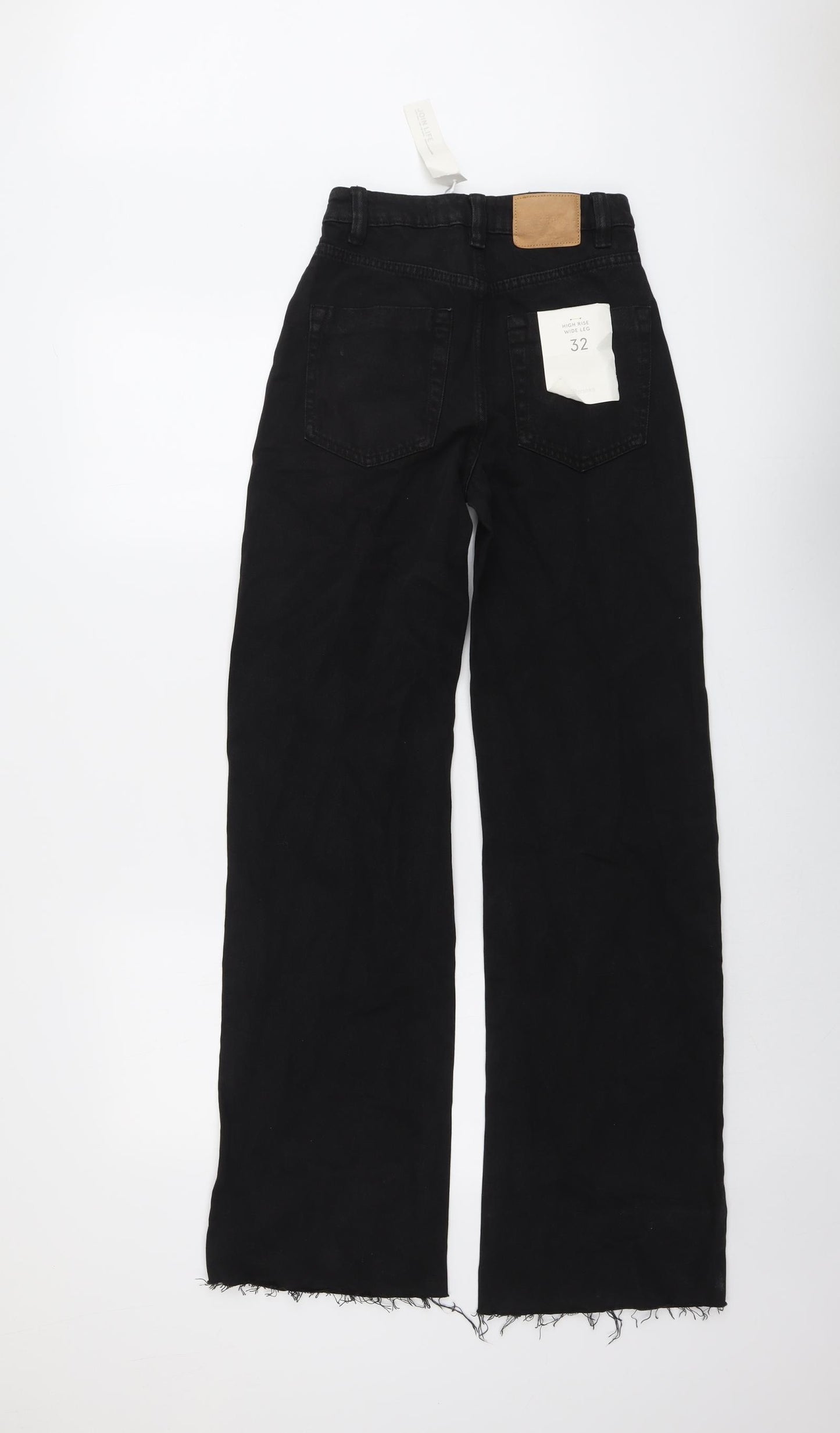 Bershka Womens Black Cotton Mom Jeans Size 6 L32.5 in Regular Button
