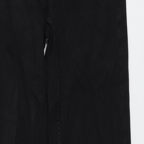 Bershka Womens Black Cotton Mom Jeans Size 6 L32.5 in Regular Button