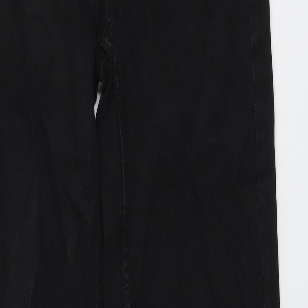 Bershka Womens Black Cotton Mom Jeans Size 6 L32.5 in Regular Button