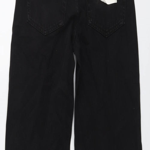 Bershka Womens Black Cotton Mom Jeans Size 6 L32.5 in Regular Button