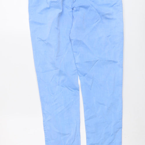 Joules Womens Blue Cotton Chino Trousers Size 8 L30 in Regular Button