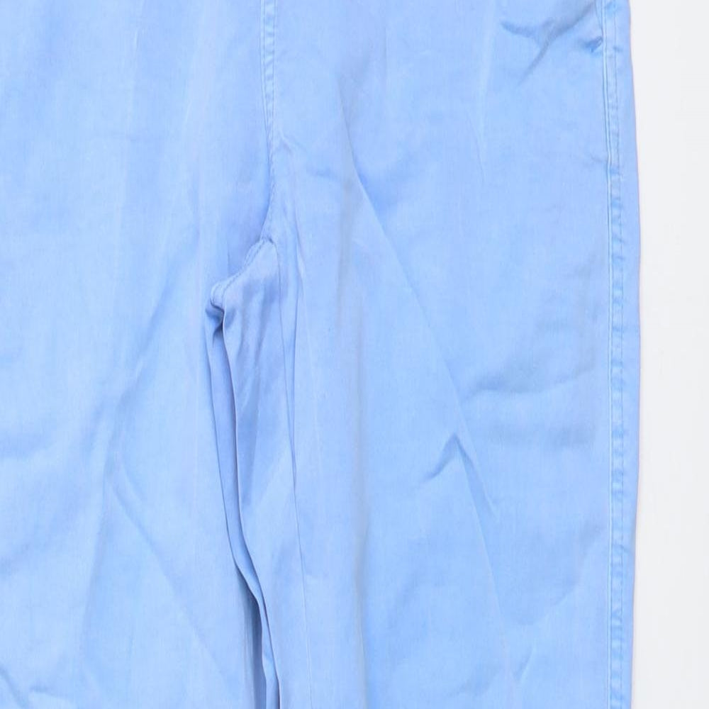 Joules Womens Blue Cotton Chino Trousers Size 8 L30 in Regular Button