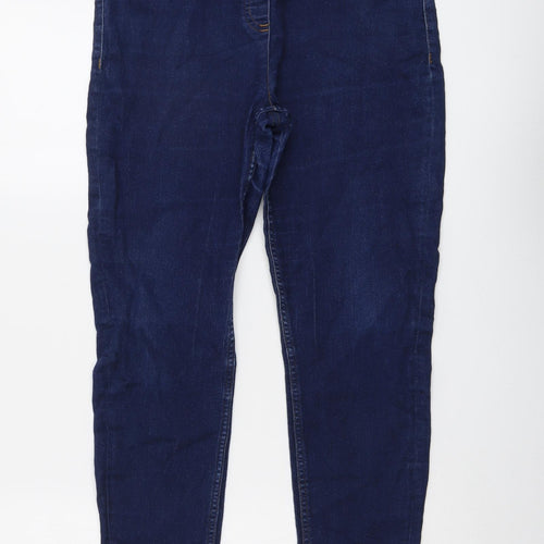 NEXT Womens Blue Cotton Skinny Jeans Size 12 L27 in Regular Button