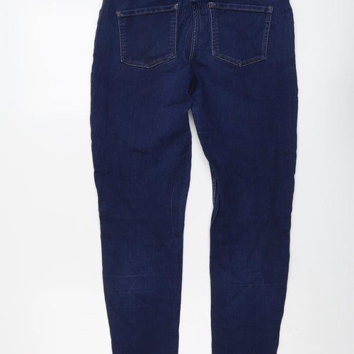 NEXT Womens Blue Cotton Skinny Jeans Size 12 L27 in Regular Button