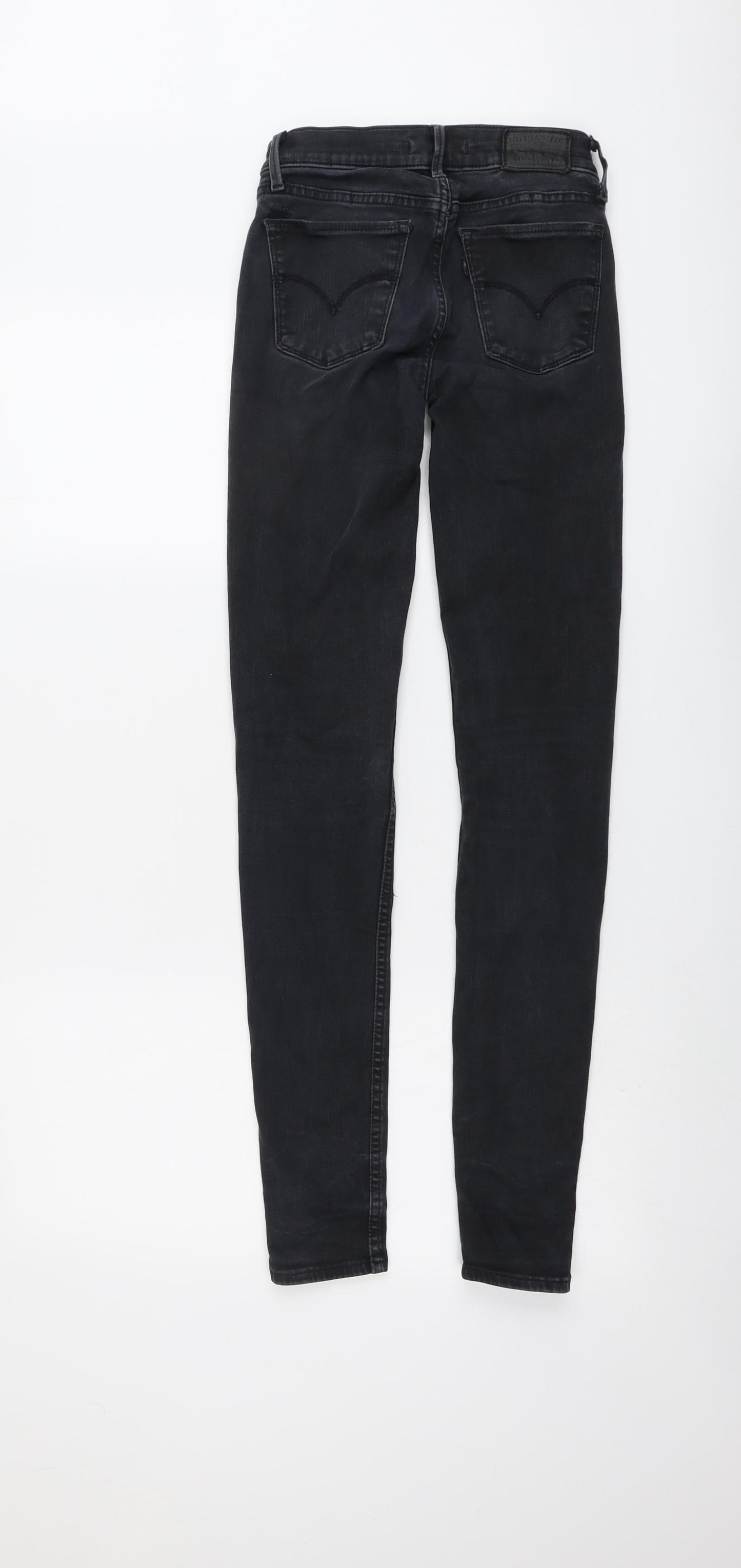 Levi's Womens Grey Cotton Skinny Jeans Size 24 in L31 in Regular Button