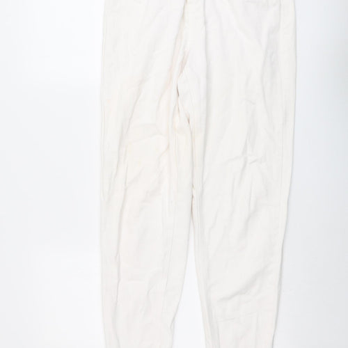 Missguided Womens Ivory Cotton Skinny Jeans Size 10 L29 in Regular Button