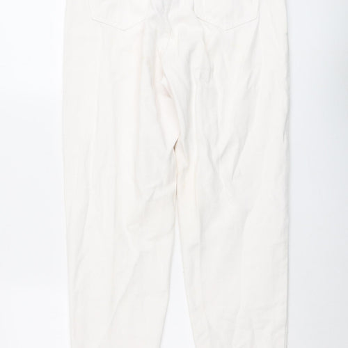 Missguided Womens Ivory Cotton Skinny Jeans Size 10 L29 in Regular Button