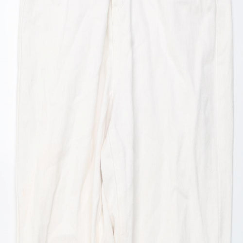Missguided Womens Ivory Cotton Skinny Jeans Size 10 L29 in Regular Button