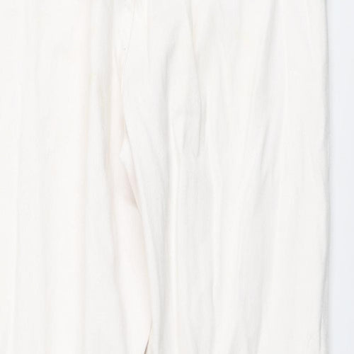 Missguided Womens Ivory Cotton Skinny Jeans Size 10 L29 in Regular Button