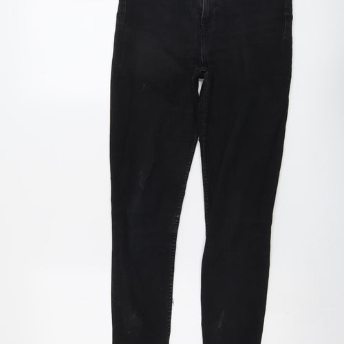 Zara Womens Black Cotton Skinny Jeans Size 12 L27 in Regular Button