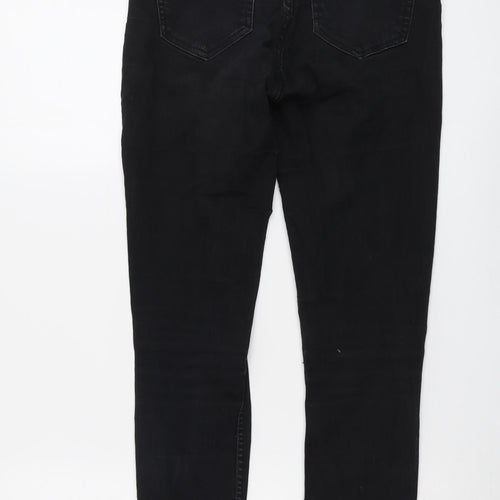 Zara Womens Black Cotton Skinny Jeans Size 12 L27 in Regular Button