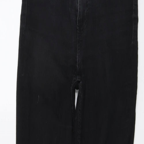 Zara Womens Black Cotton Skinny Jeans Size 12 L27 in Regular Button