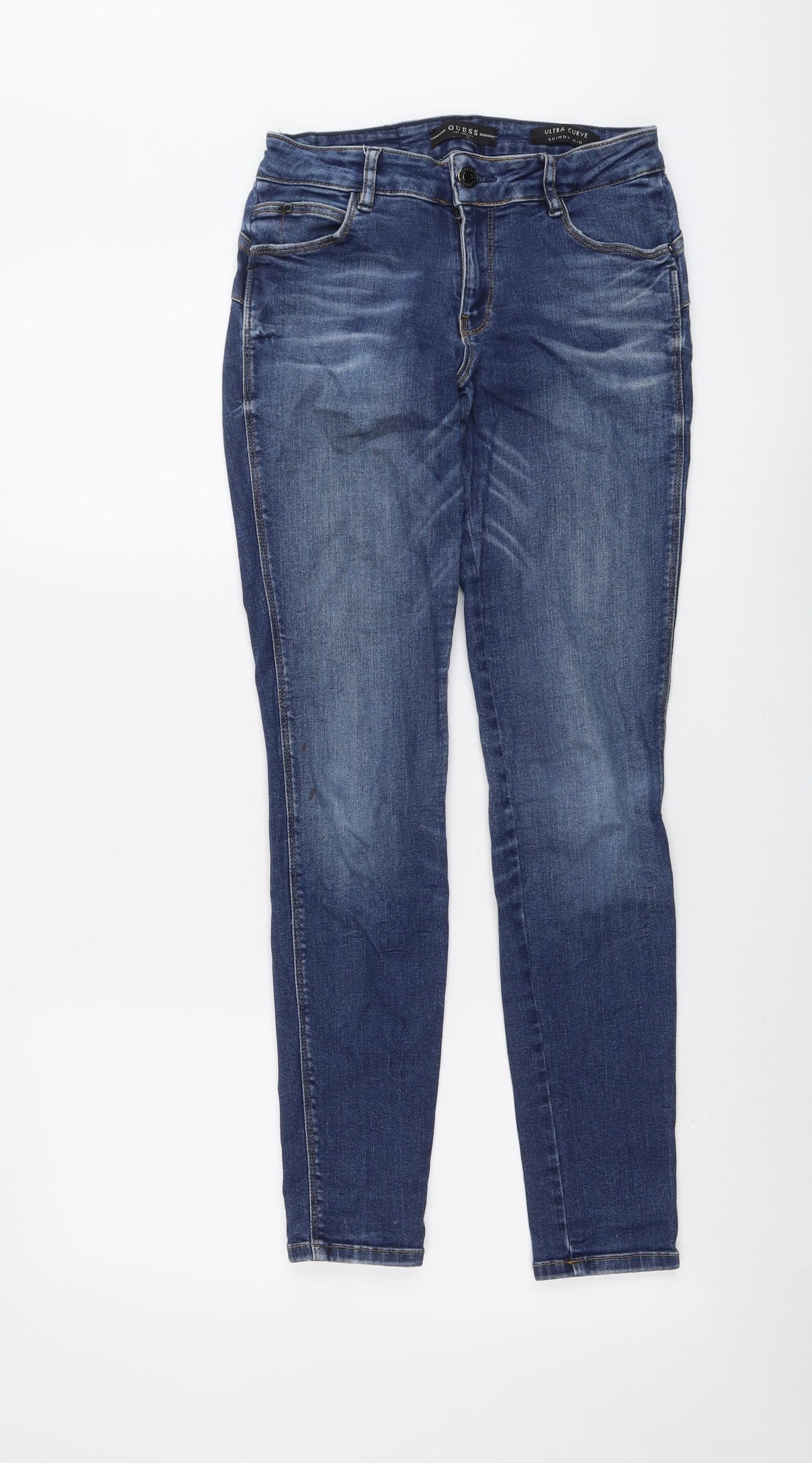 GUESS Womens Blue Cotton Skinny Jeans Size 26 in L29 in Regular Button