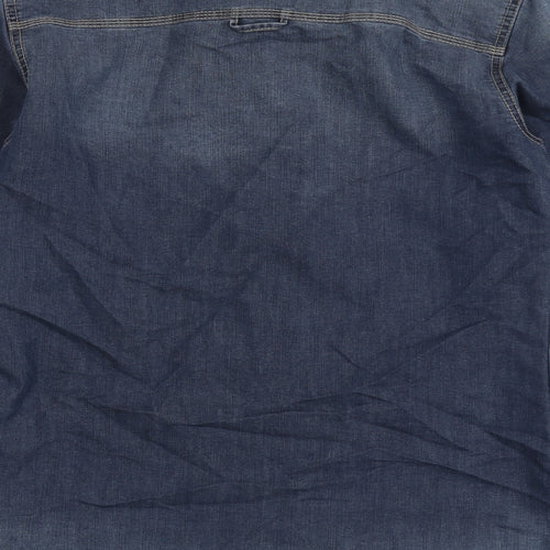 NEXT Mens Blue Cotton Button-Up Size S Collared Button