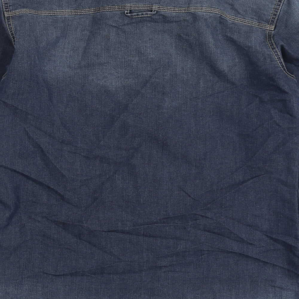 NEXT Mens Blue Cotton Button-Up Size S Collared Button