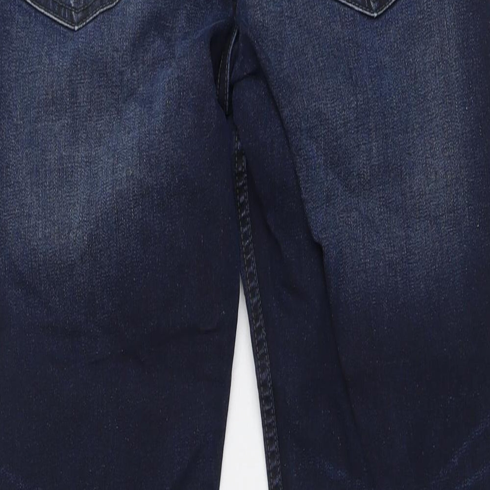 New Look Mens Blue Cotton Straight Jeans Size 30 in L30 in Regular Button