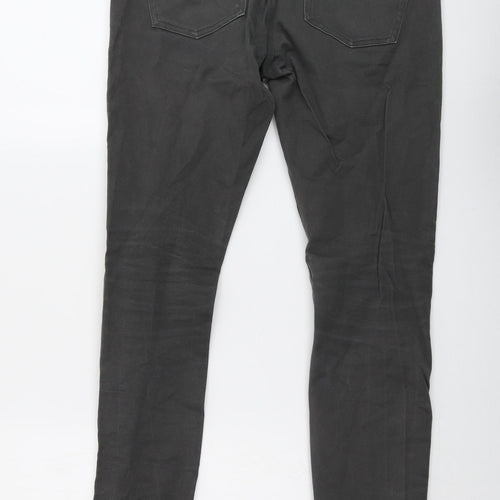 H&M Mens Grey Cotton Skinny Jeans Size 30 in L30 in Regular Button