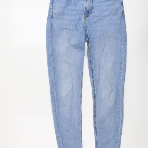 Per Una Womens Blue Cotton Skinny Jeans Size 10 L28 in Regular Button