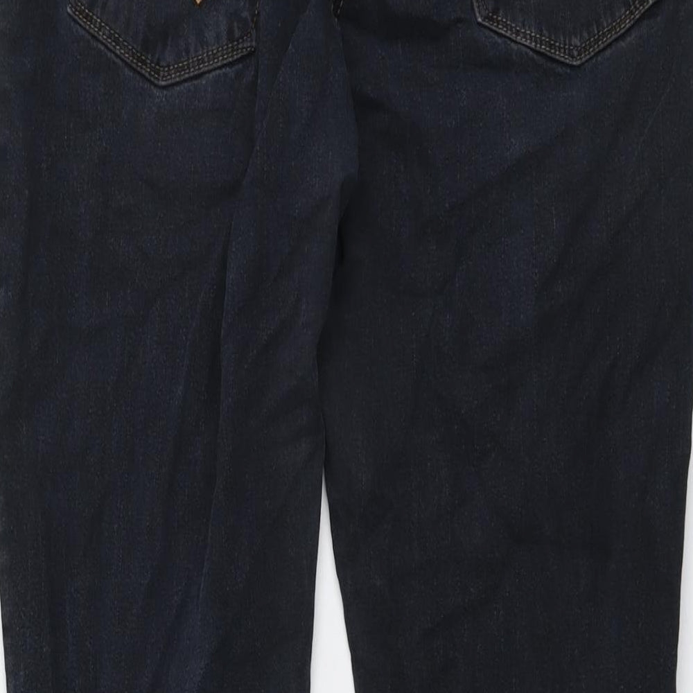 Simply Be Womens Blue Cotton Bootcut Jeans Size 16 L28 in Regular Button