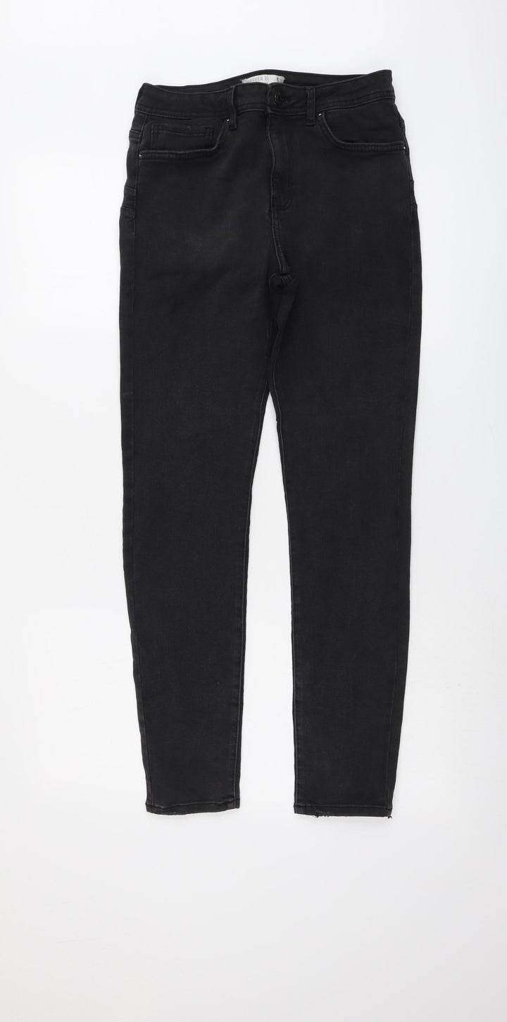 FOREVER 21 Womens Grey Cotton Skinny Jeans Size 27 in L28 in Regular Button