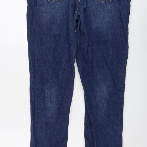 NEXT Womens Blue Cotton Skinny Jeans Size 14 L30 in Regular Button
