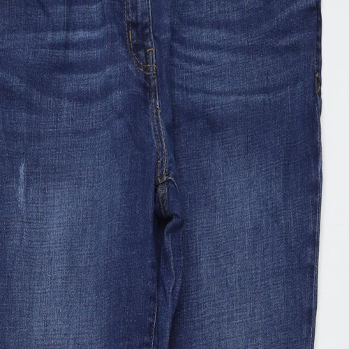 NEXT Womens Blue Cotton Skinny Jeans Size 14 L30 in Regular Button