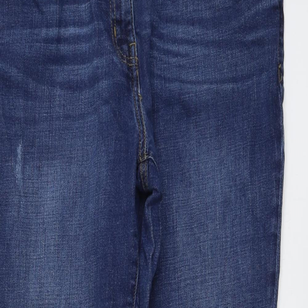 NEXT Womens Blue Cotton Skinny Jeans Size 14 L30 in Regular Button