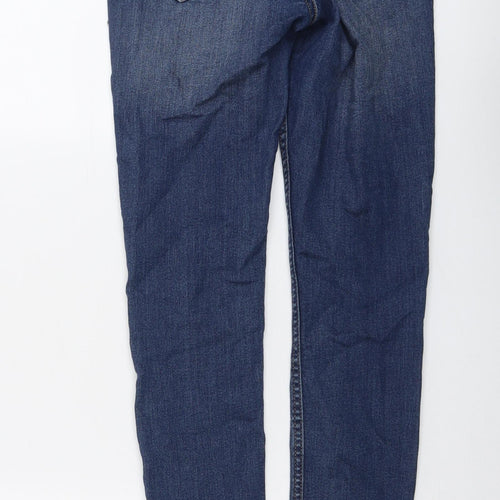 H&M Womens Blue Cotton Skinny Jeans Size 4 L29 in Regular Button