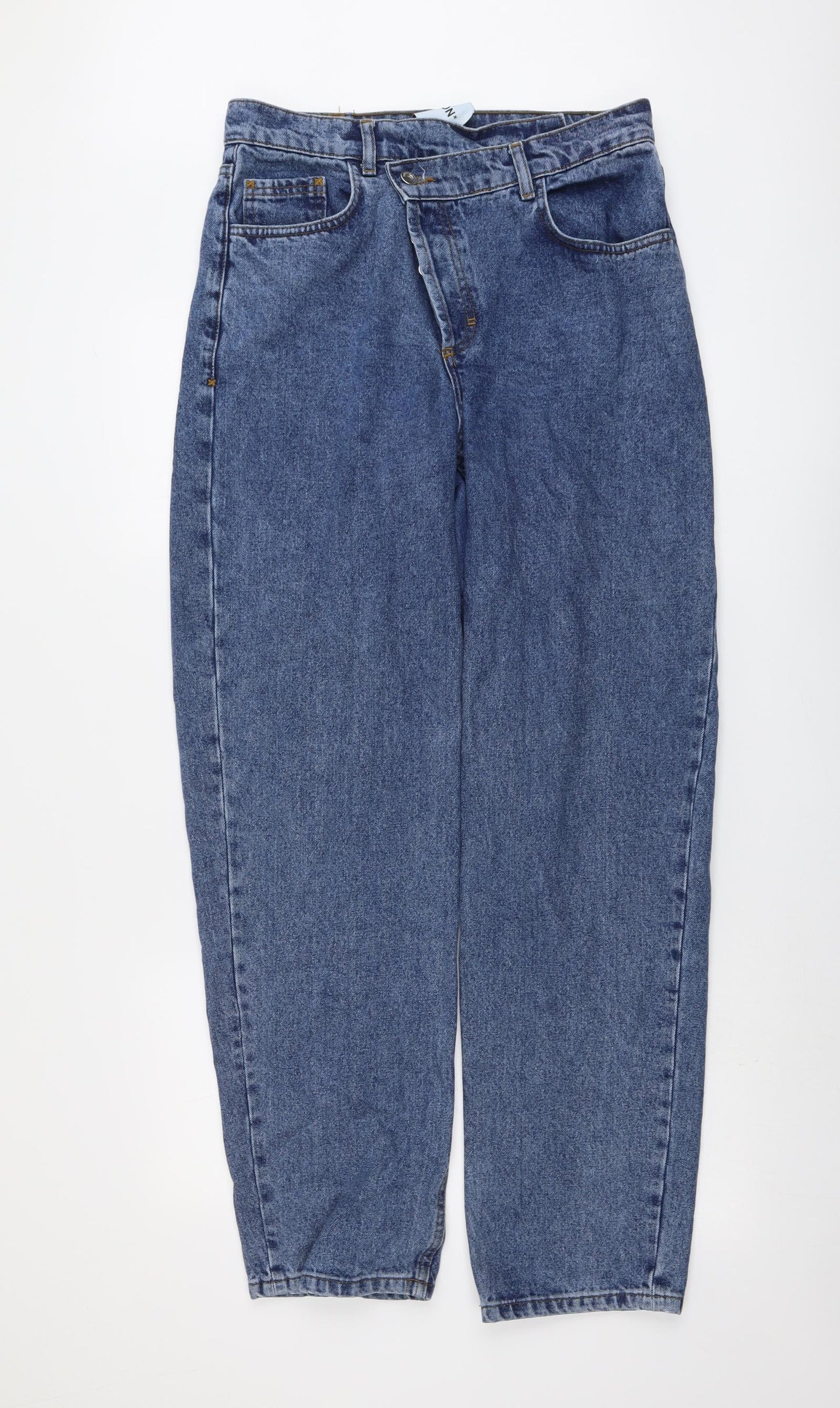 COLLUSION Womens Blue Cotton Mom Jeans Size 28 in L32 in Regular Button