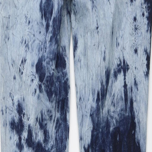 Karren Millen Womens Blue Cotton Skinny Jeans Size 10 L29 in Regular Button - Acid Wash
