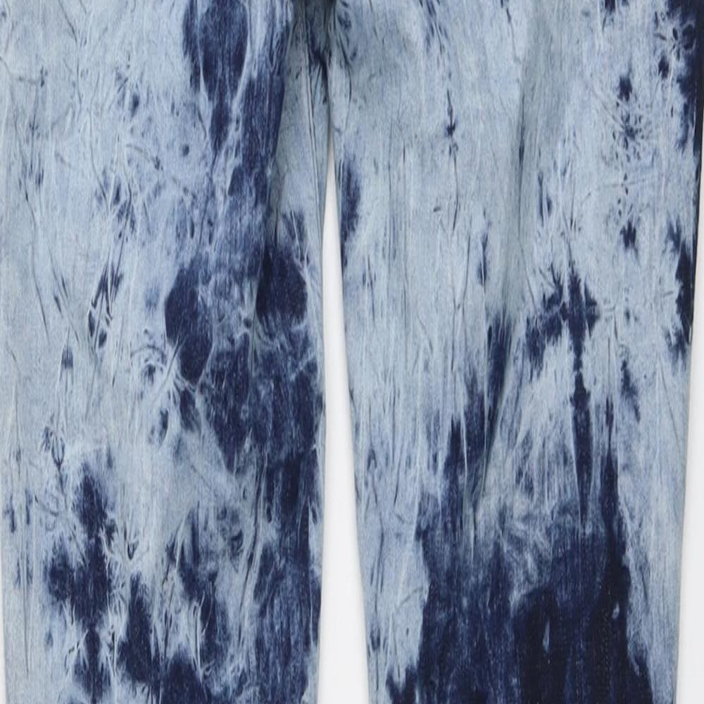 Karren Millen Womens Blue Cotton Skinny Jeans Size 10 L29 in Regular Button - Acid Wash