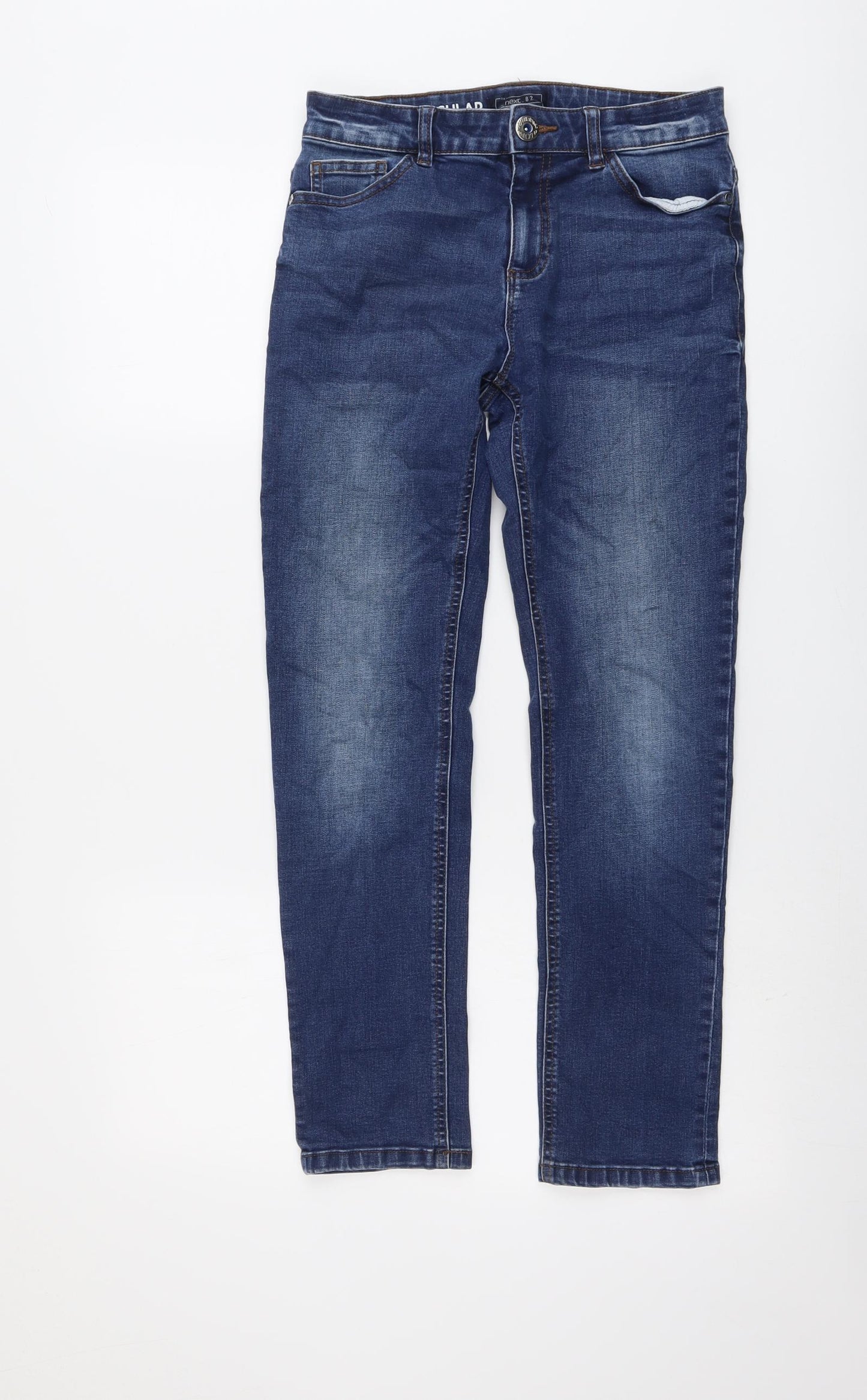 NEXT Boys Blue Cotton Straight Jeans Size 12 Years Regular Button
