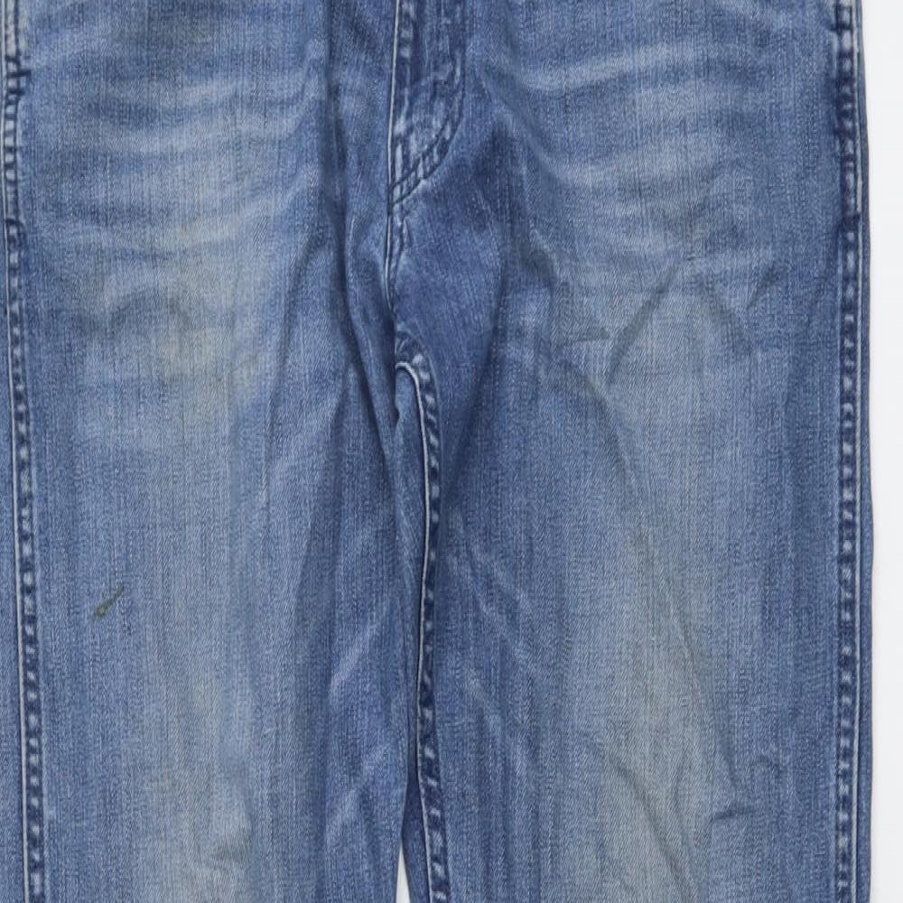 Levi's Mens Blue Cotton Straight Jeans Size 34 in L34 in Regular Button