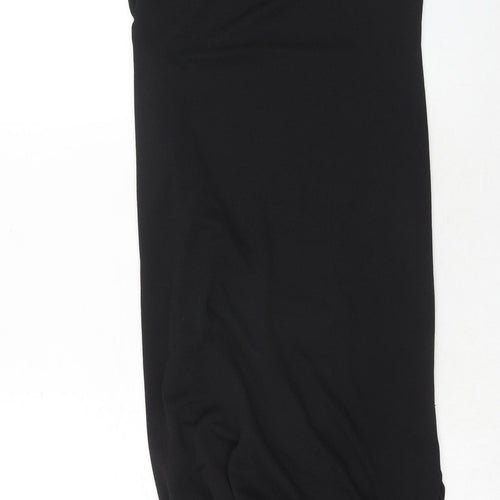 Boohoo Womens Black Polyester Slip Dress Size 12 Square Neck Pullover