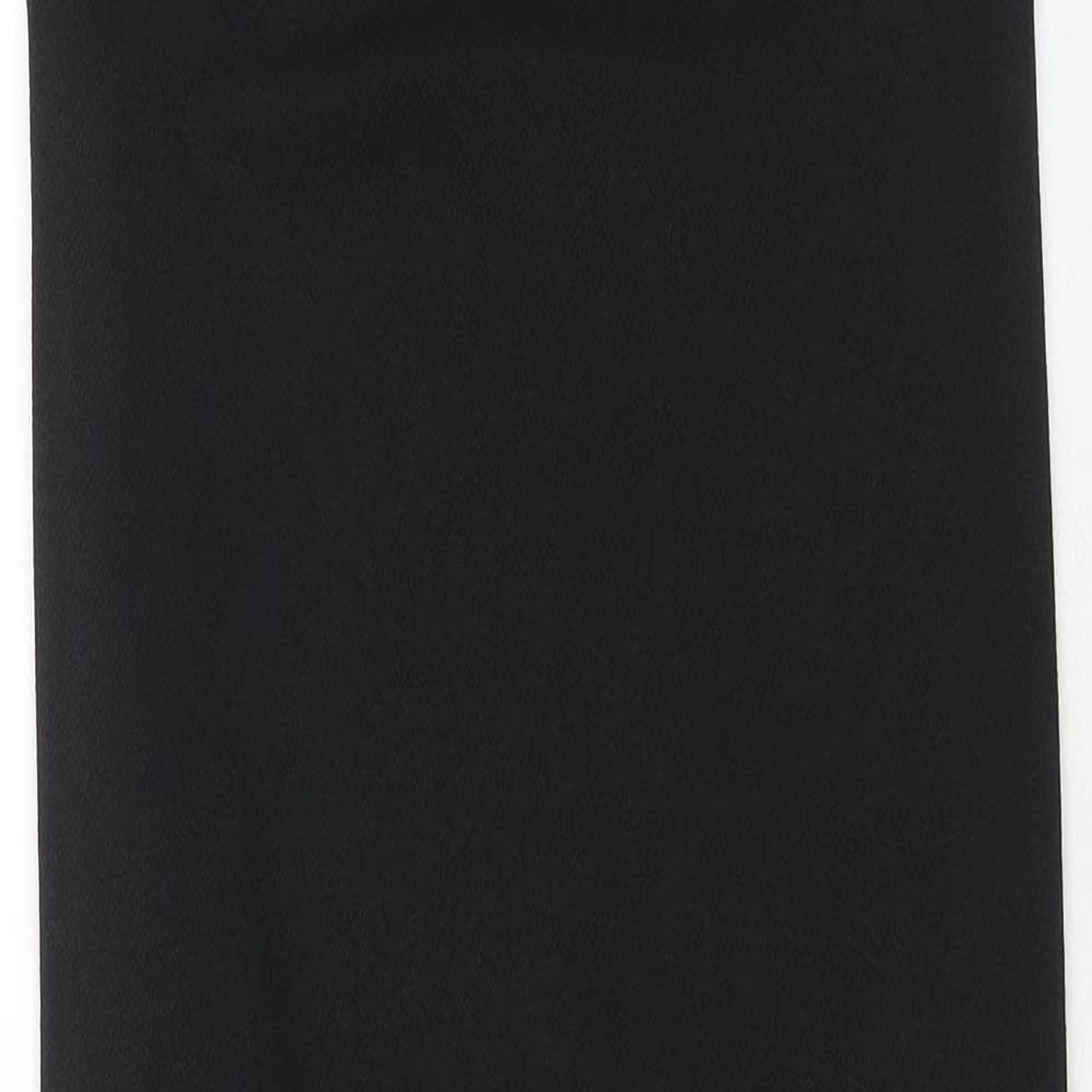 Boohoo Womens Black Polyester Slip Dress Size 12 Square Neck Pullover