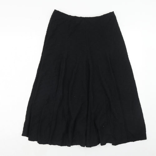Marks and Spencer Womens Black Polyester Swing Skirt Size 10