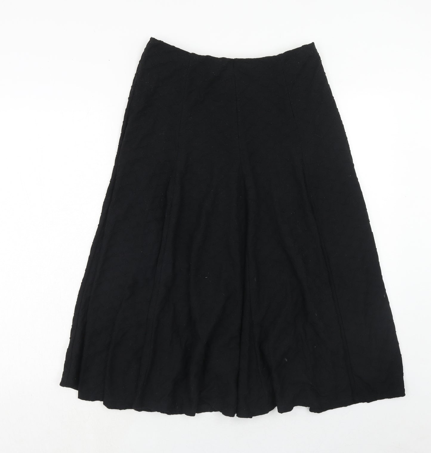 Marks and Spencer Womens Black Polyester Swing Skirt Size 10