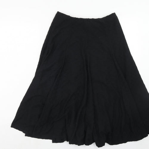 Marks and Spencer Womens Black Polyester Swing Skirt Size 10