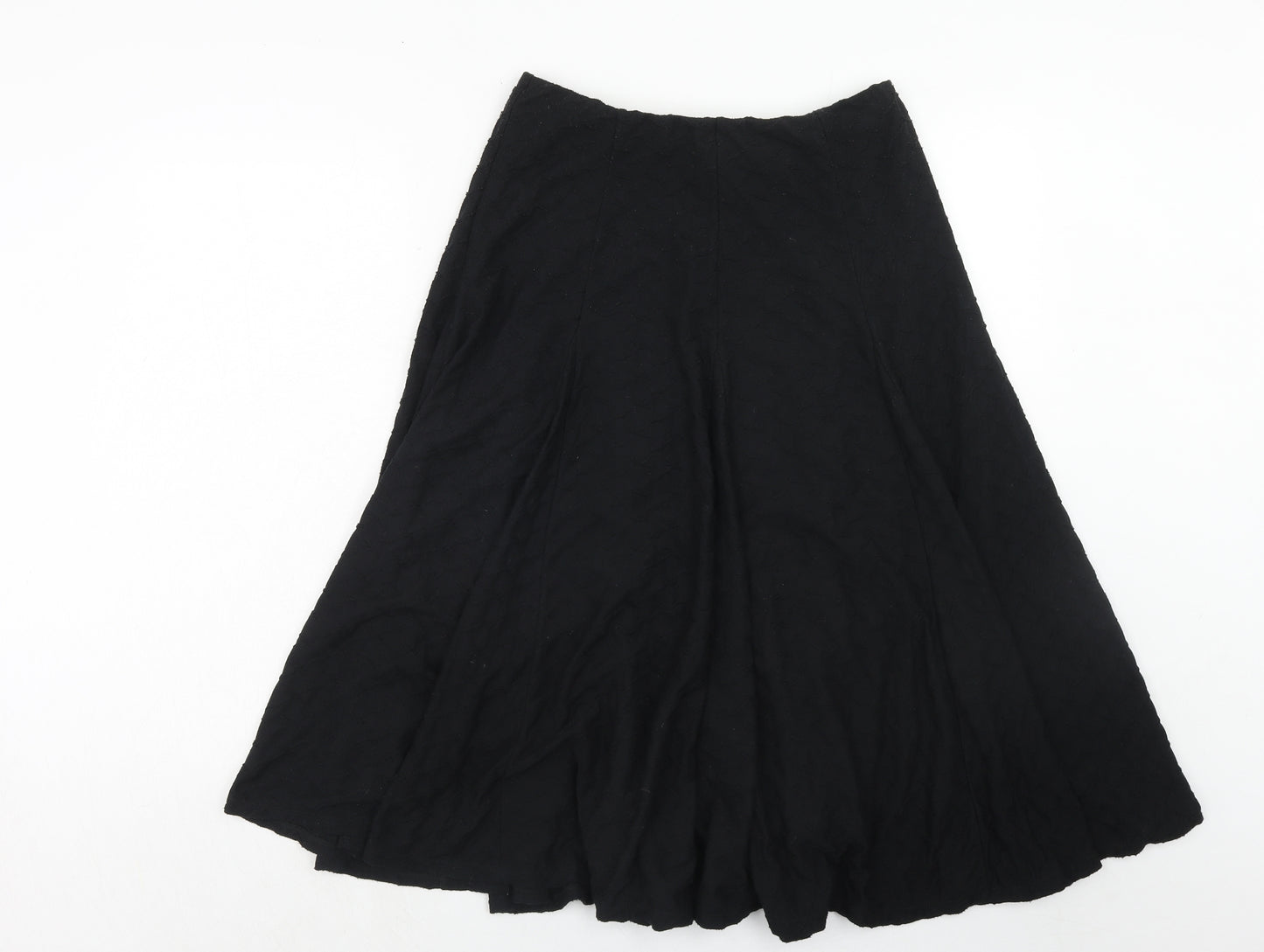 Marks and Spencer Womens Black Polyester Swing Skirt Size 10