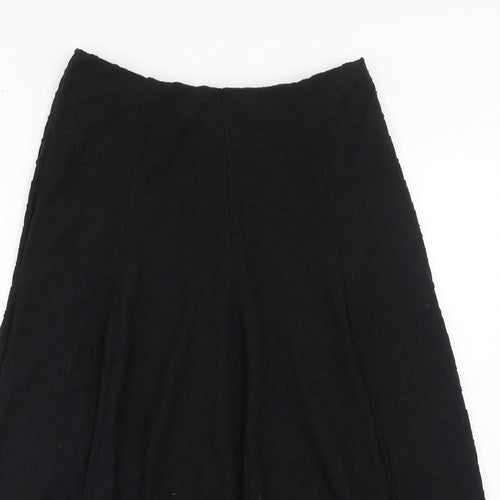 Marks and Spencer Womens Black Polyester Swing Skirt Size 10