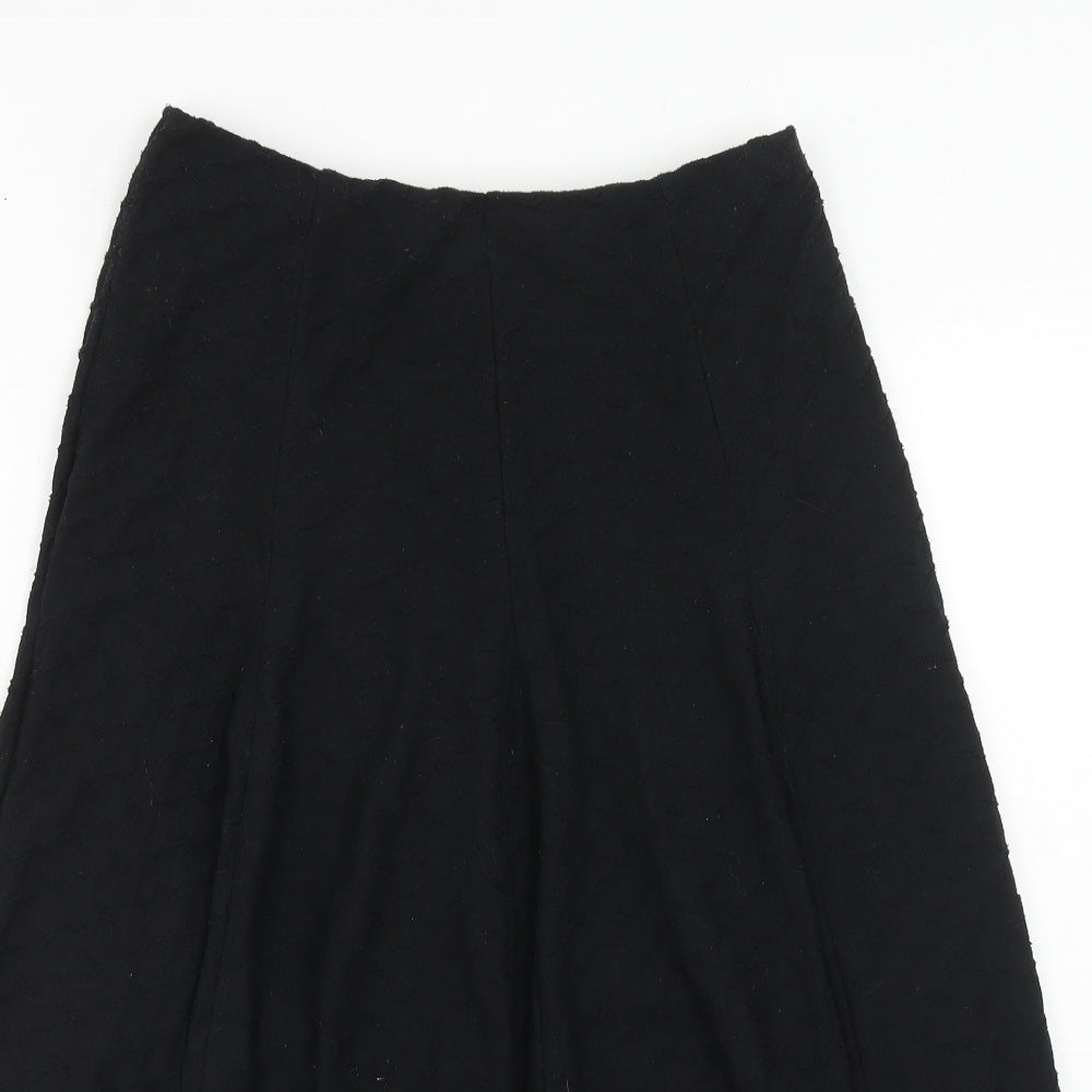 Marks and Spencer Womens Black Polyester Swing Skirt Size 10
